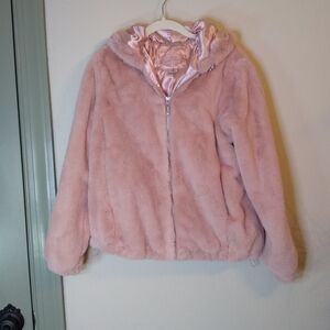 Jou Jou Light Pink Faux Fur Women's Waist length Jacket